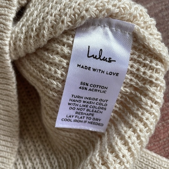 Lulu's Cream Knit Pointelle Tank Top - Picture 9 of 9